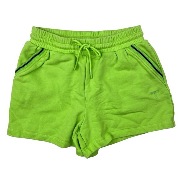 Women's Green High Rise Drawstring Knit Pocket Workout Athletic Shorts Size S - Picture 1 of 3